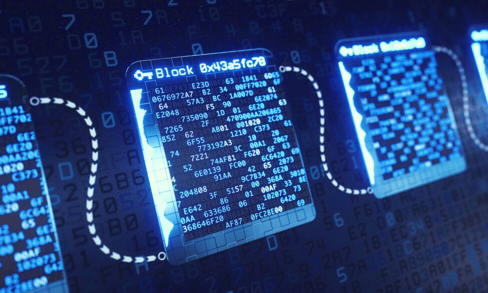 matrix style image with a lot of numbers as teaser image for the content blockchain project